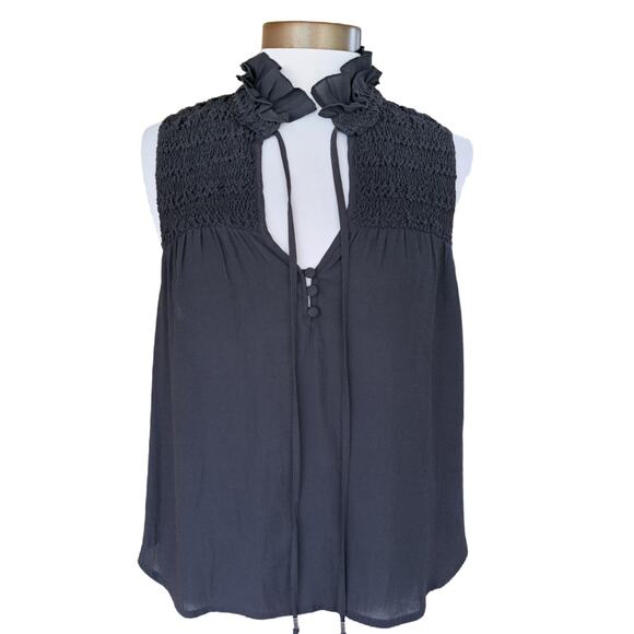 Free People Womens Ruffle Me Up Tank Top Black Sie Small Boho Chic - Picture 2 of 11